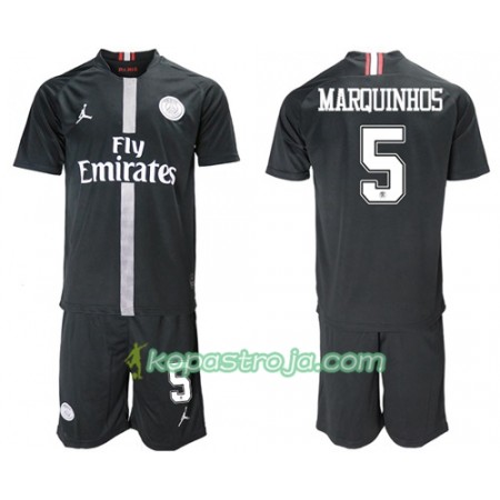 Billiga Fotbollströjor Paris Saint Germain Marquinhos 5 Jodan Svart Barn Tredje tröja 2018/19 Kortärmad